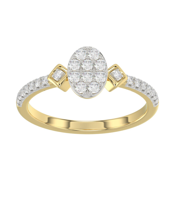 LADIES RING 0.33CT ROUND DIAMOND 10K YELLOW GOLD