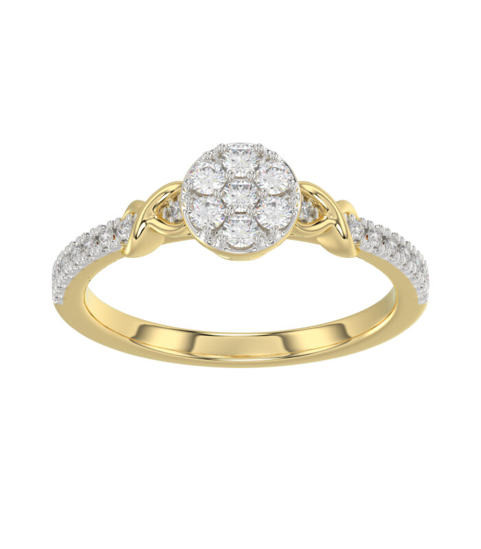 LADIES RING 0.33CT ROUND DIAMOND 10K YELLOW GOLD