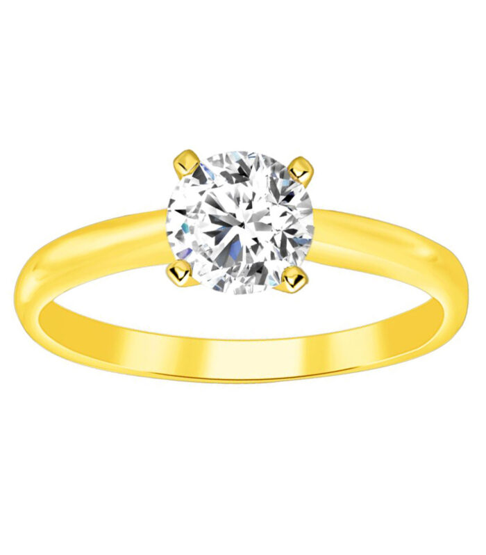 LADIES RING 0.15CT ROUND DIAMOND 14K YELLOW GOLD