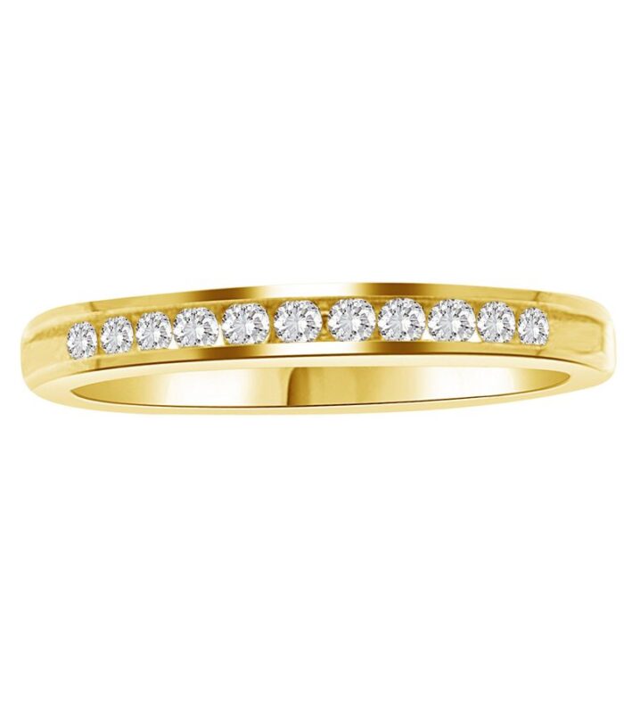 LADIES BAND 0.25CT ROUND DIAMOND 14K YELLOW GOLD (SI QUALITY)