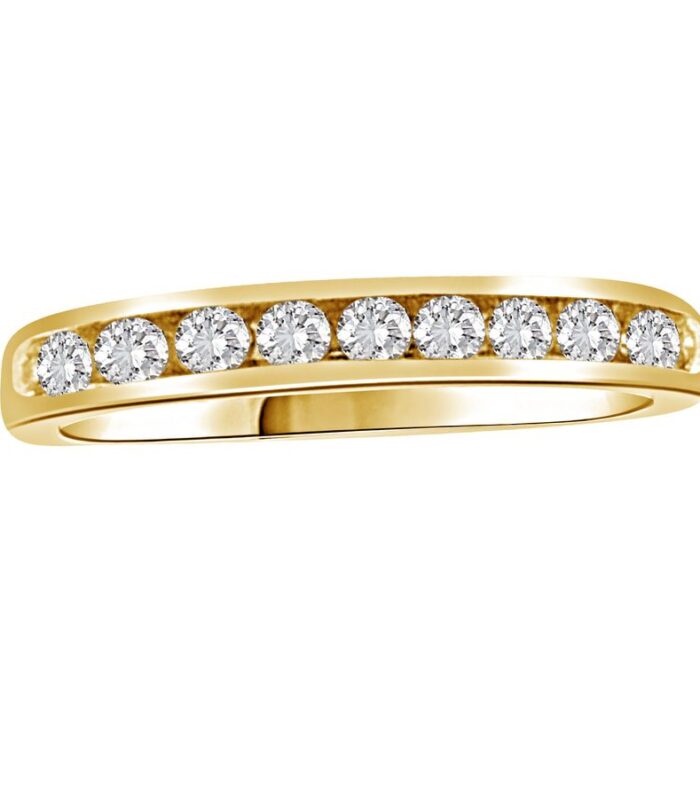 LADIES BAND 0.33CT ROUND DIAMOND 14K YELLOW GOLD (SI QUALITY)