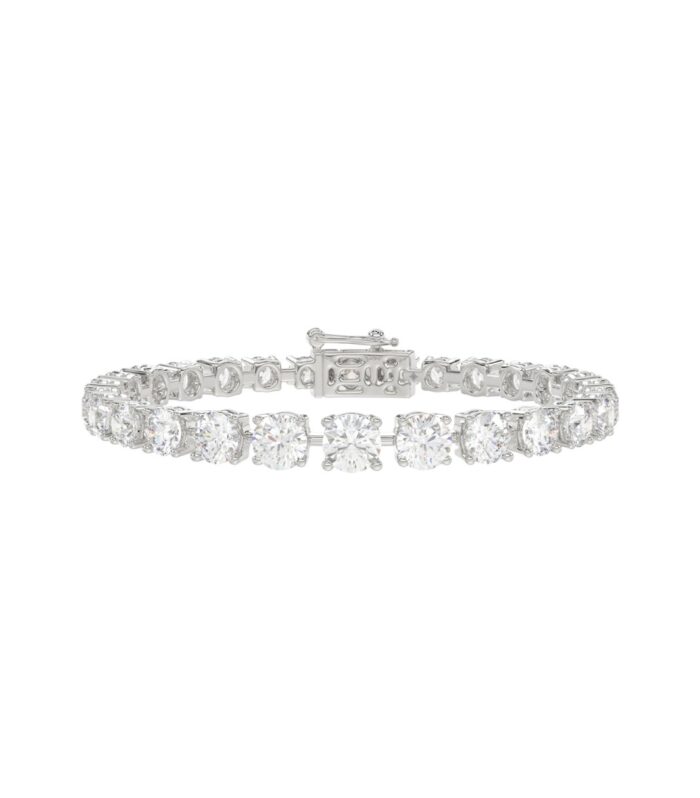 LADIES BRACELET 6 1/2CT ROUND DIAMOND 14K WHITE GOLD