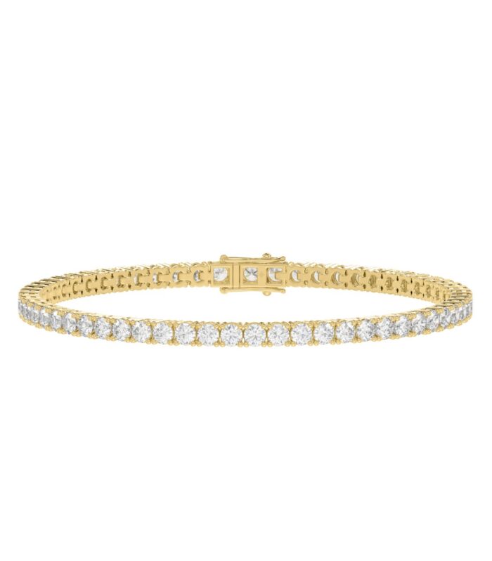 LADIES BRACELET 7CT ROUND DIAMOND 14K YELLOW GOLD