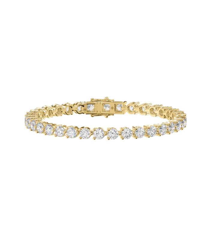 LADIES BRACELET 11CT ROUND DIAMOND 14K YELLOW GOLD