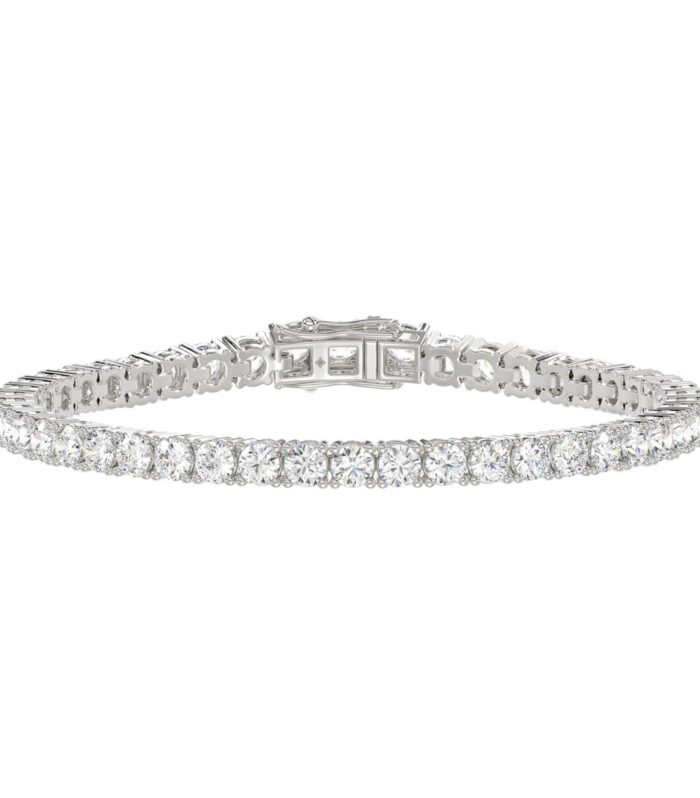 14K WHITE GOLD 3CT ROUND DIAMOND LADIES BRACELET