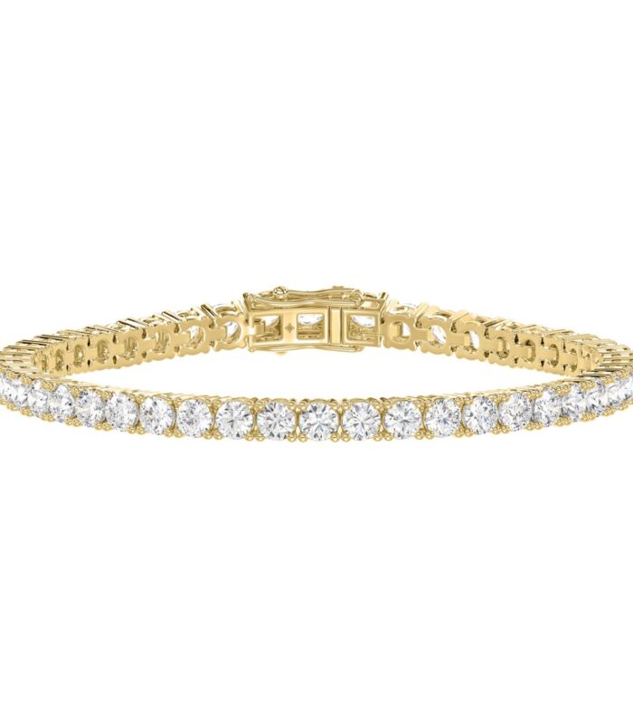 14K YELLOW GOLD 3CT ROUND DIAMOND LADIES BRACELET