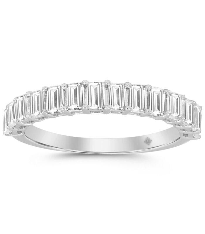 LADIES BAND 1 1/2CT EMERALD DIAMOND 14K WHITE GOLD