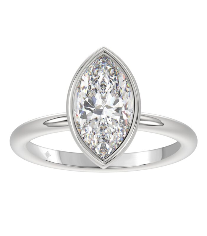 LADIES SOLITAIRE RING 2CT MARQUISE DIAMOND 14K WHITE GOLD (CENTER STONE MARQUISE DIAMOND 2CT )