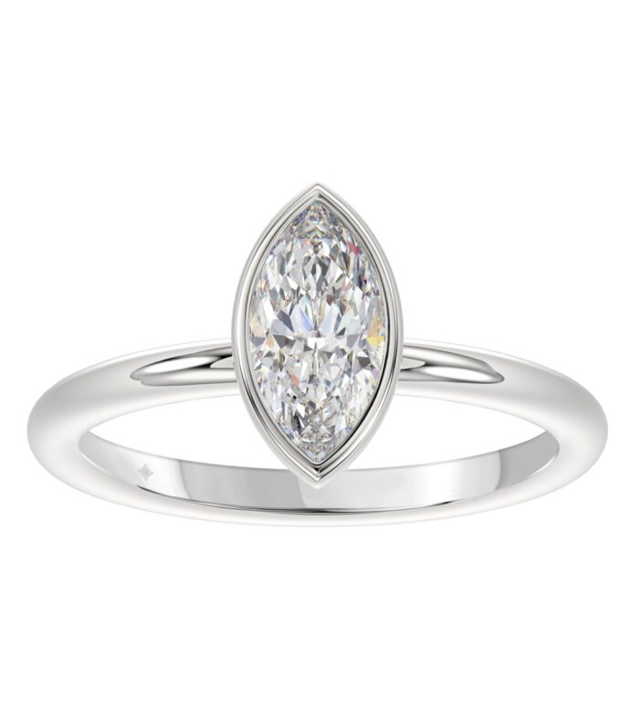 LADIES SOLITAIRE RING 1CT MARQUISE DIAMOND 14K WHITE GOLD (CENTER STONE MARQUISE DIAMOND 1CT )