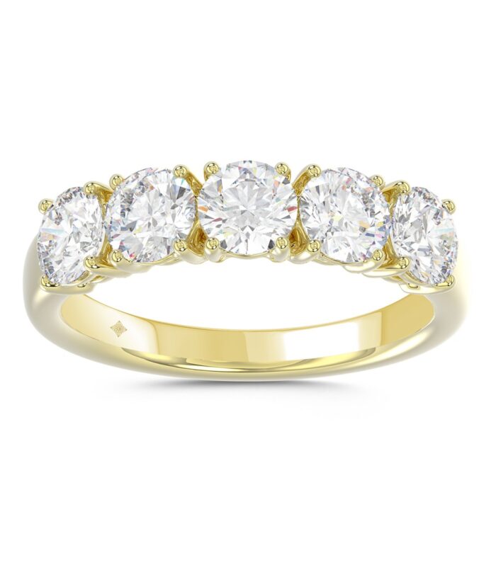 14K YELLOW GOLD 2.00CT ROUND DIAMOND LADIES BAND