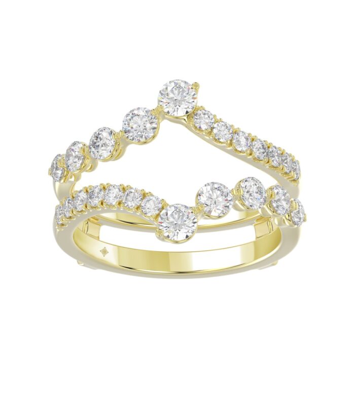 14K YELLOW GOLD 1.00CT ROUND DIAMOND LADIES WRAP RING