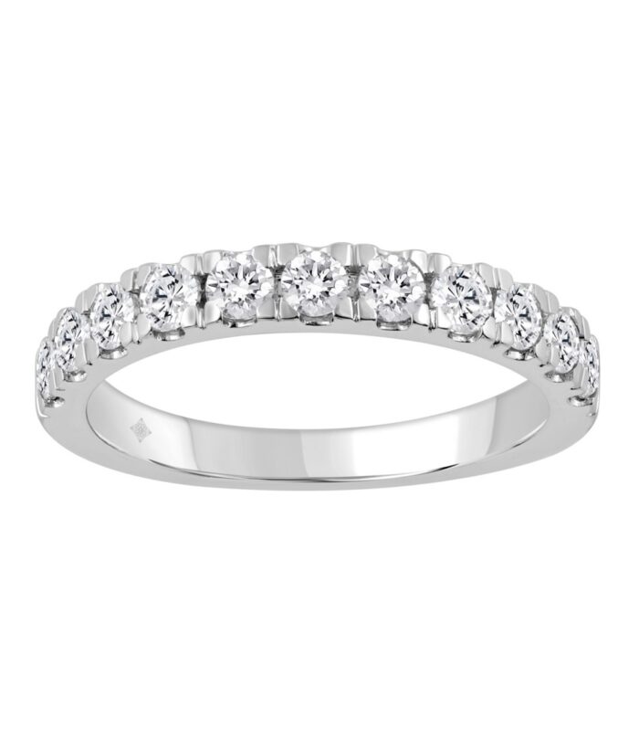 14K WHITE GOLD 3/4CT ROUND DIAMOND LADIES BAND