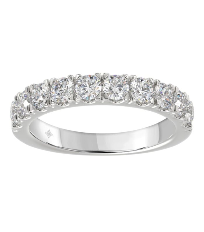 14K WHITE GOLD 1.00CT ROUND DIAMOND LADIES BAND