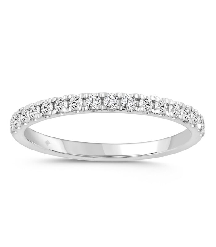 14K WHITE GOLD 1/4CT ROUND DIAMOND LADIES BAND