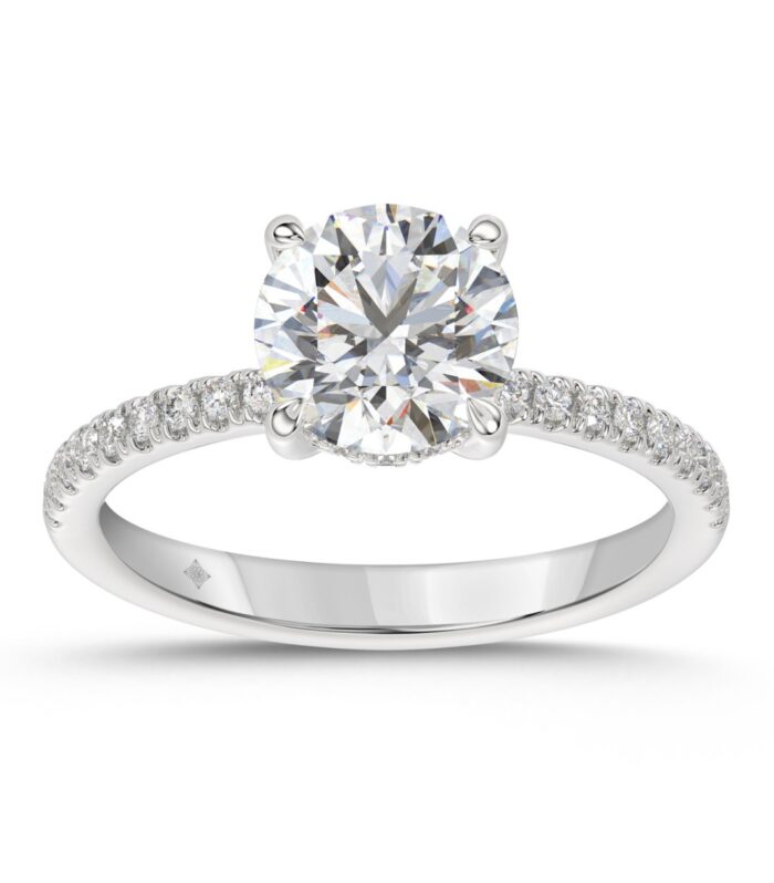 14K WHITE GOLD 1 3/4CT ROUND DIAMOND LADIES RING (CENTER STONE ROUND DIAMOND 1 1/2CT)