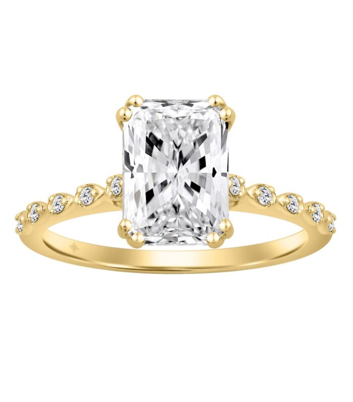 14K  YELLOW GOLD 3.00CT ROUND/RADIANT DIAMOND LADIES RING (CENTER STONE RADIANT DIAMOND 3CT)