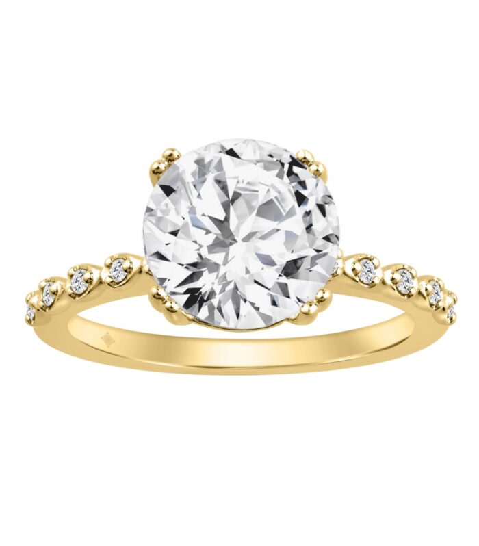 14K YELLOW GOLD 3.00CT ROUND DIAMOND LADIES RING (CENTER STONE ROUND DIAMOND 3CT)