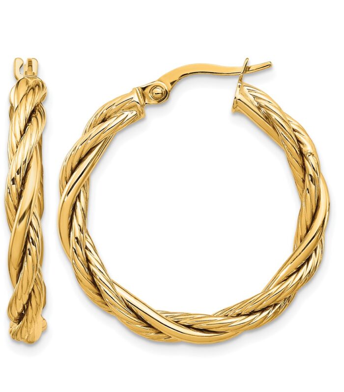Leslie's 14K Polished Twisted Hoop Earrings