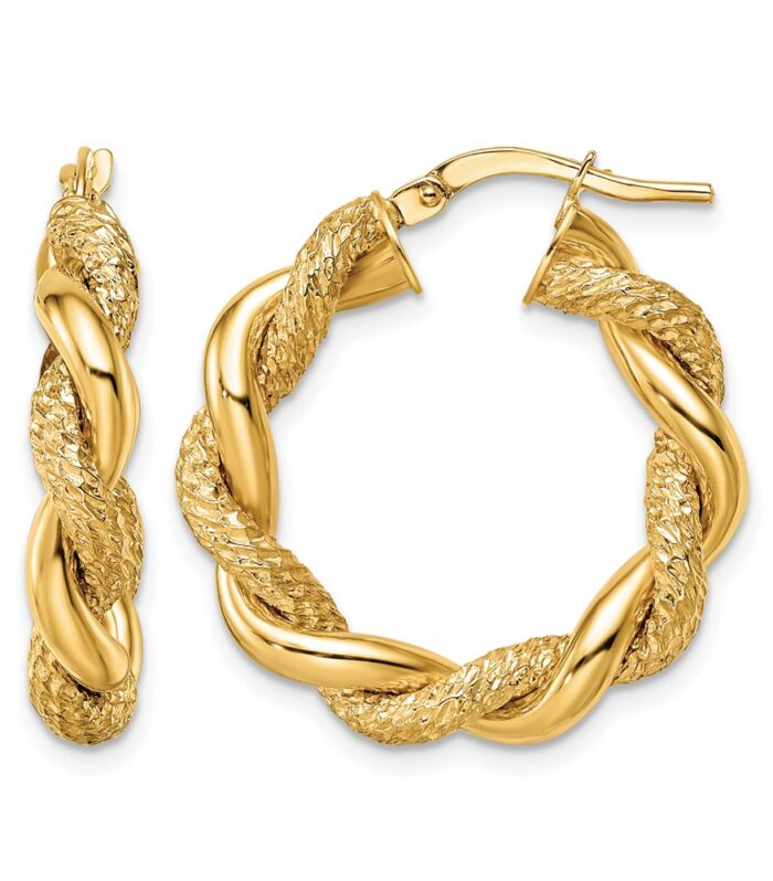 Leslie's 14K D/C Twisted Hoop Earrings