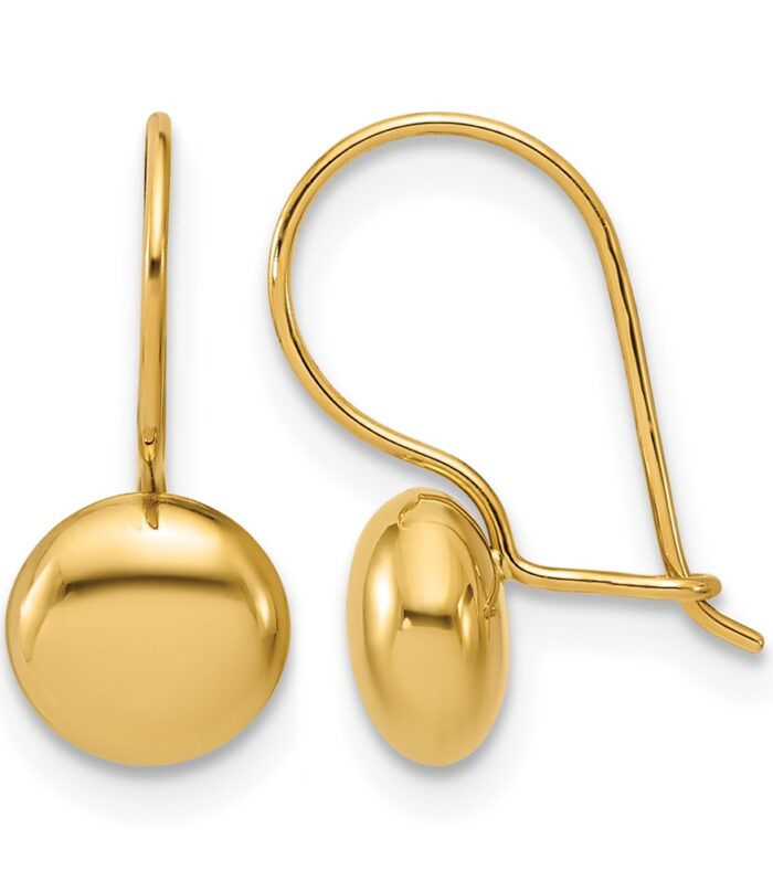 Leslie's 14K Polished Drop Button Earrings