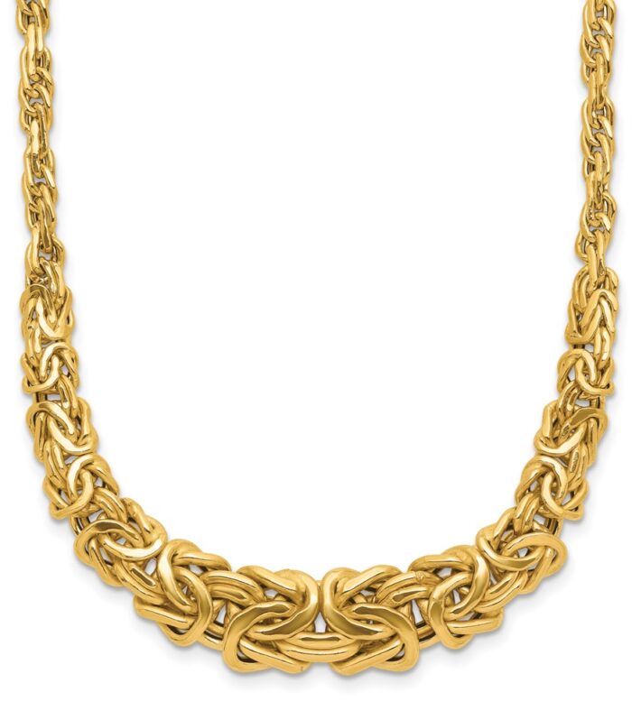 Leslie's 14K Polished Byzantine Graduated Necklace