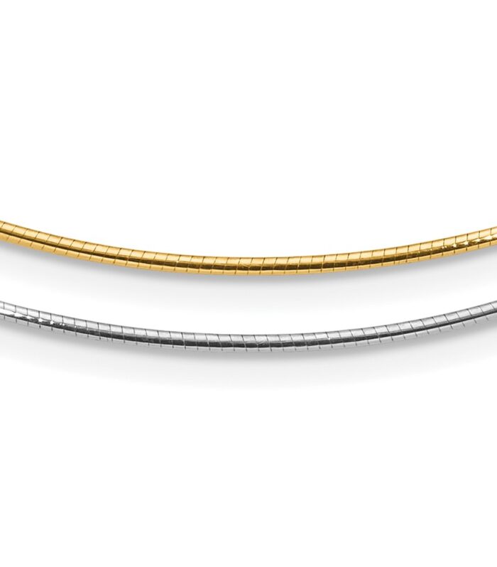 Leslie's 14K Two-tone Polished Reversible with 2in ext. Necklace
