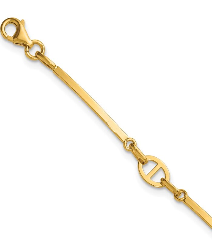 Leslie's 14K Polished Bar Link w/ .5in Ext. Bracelet