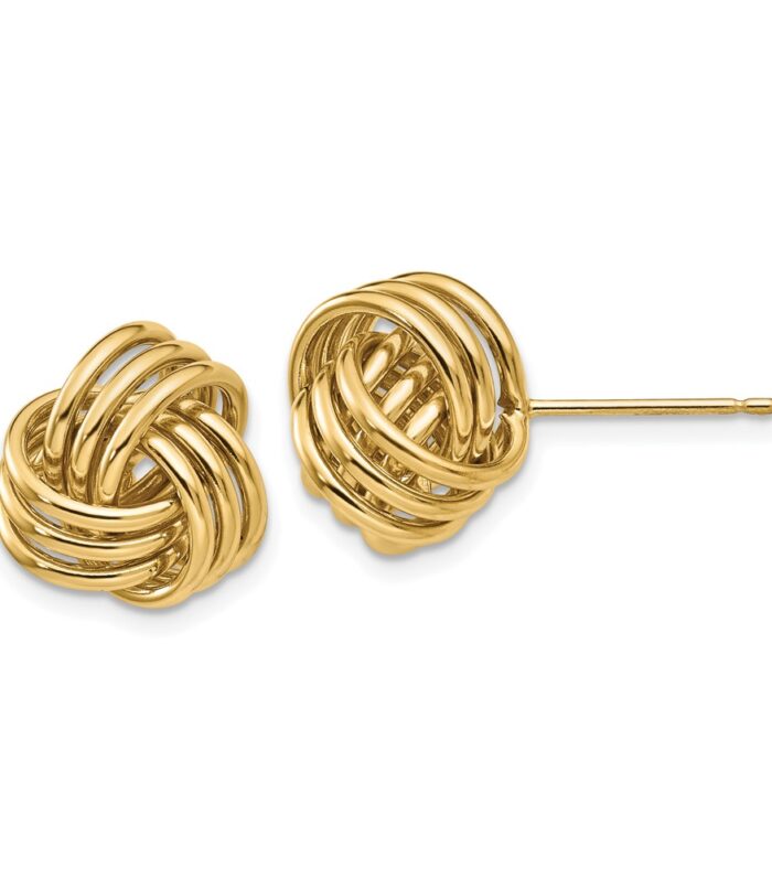 14k Polished Triple Knot Post Earrings