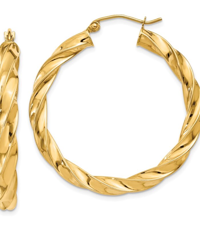 14k Light Twisted Hoop Earrings